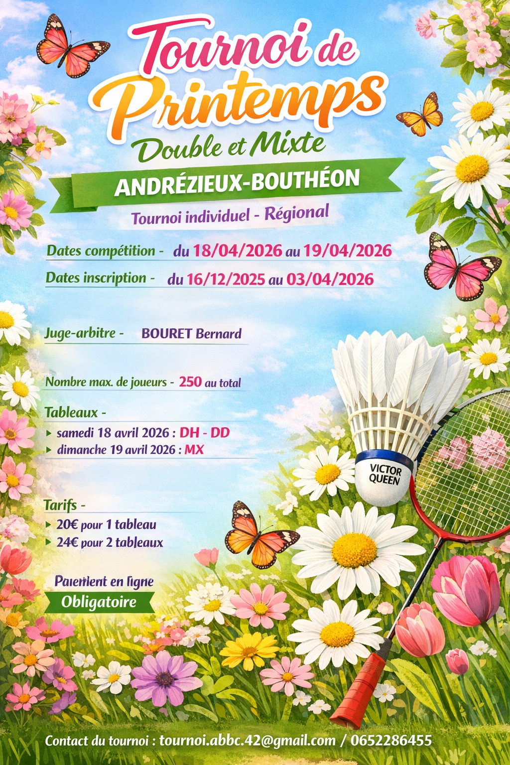 Tournoi de Printemps double et mixte